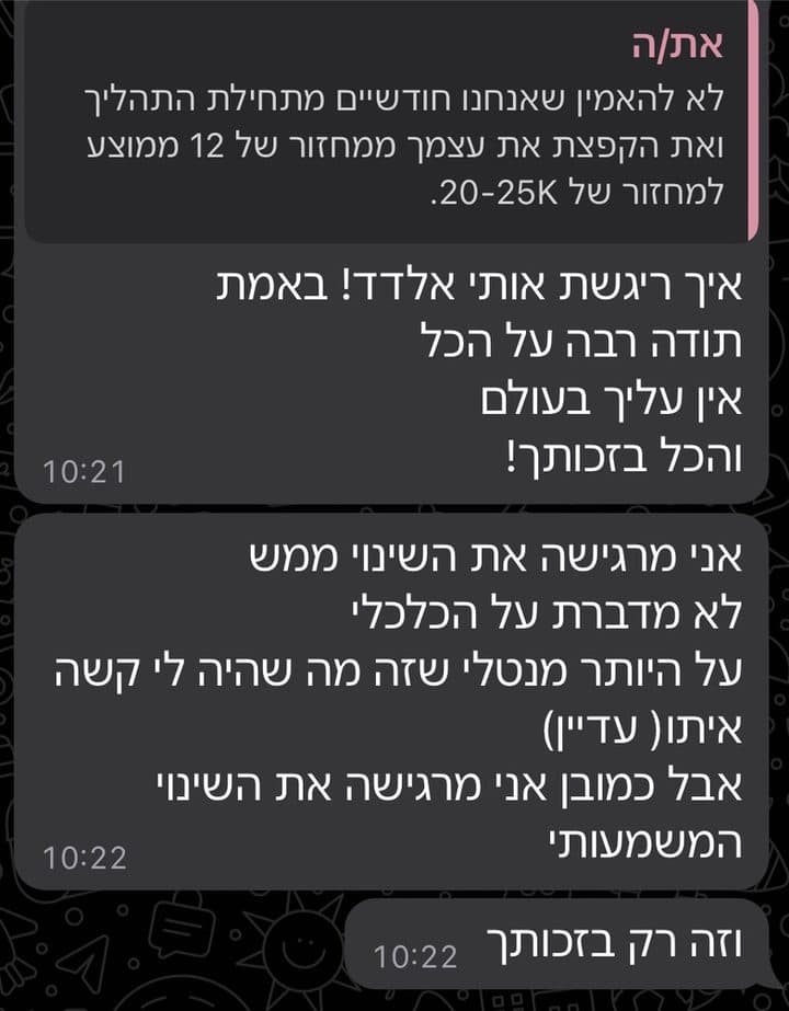 ליווי אישי: מ-12,000 ל-25,000